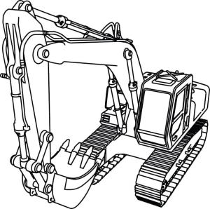 Ekskavatör boyama sayfası,  coloring page, Ekskavatör taslağı, 