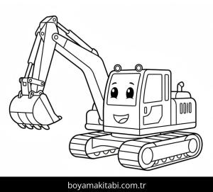 Ekskavatör boyama sayfası – okul öncesi, evde etkinlik