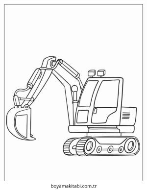 Ekskavatör boyama sayfası – okul öncesi, evde etkinlik