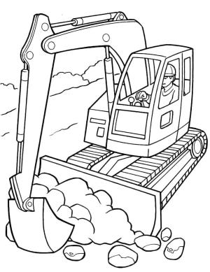 Ekskavatör boyama sayfası,  coloring page, Çocuklar için ekskavatör ücretsiz resmi, 