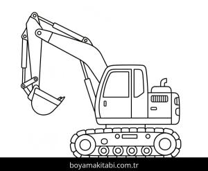 Ekskavatör boyama sayfası – boyama etkinliği, çocuk aktivitesi
