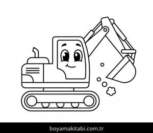 Ekskavatör boyama sayfası – boyama çalışması, yaratıcılığı geliştirir
