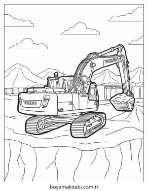 Ekskavatör boyama sayfası – yaratıcılık, eğlenceli etkinlik