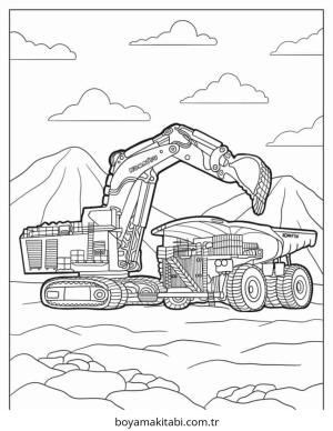 Ekskavatör boyama sayfası – ücretsiz yazdır, boyama etkinliği