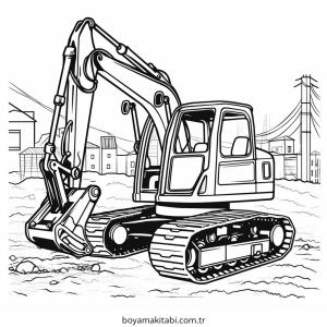 Ekskavatör boyama sayfası – yaratıcılığı geliştirir, keyifli zaman