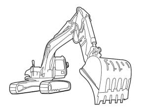 Ekskavatör boyama sayfası,  coloring page, Ekskavatör taslağı yazdırılabilir, 