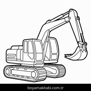 Ekskavatör boyama sayfası – boyama etkinliği, çocuk aktivitesi
