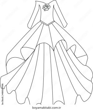 Elbise boyama sayfası – boyama çalışması, yaratıcılığı geliştirir