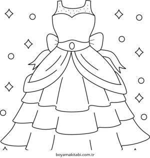 Elbise boyama sayfası – sevimli karakter, sanatsal çalışma