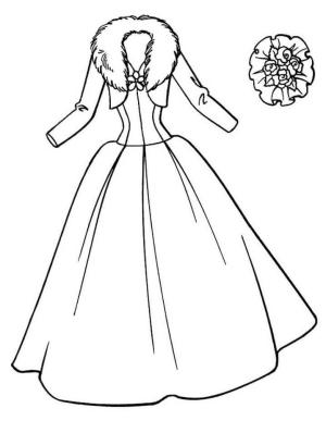 Elbise boyama sayfası,  coloring page, Bayan Elbise, 