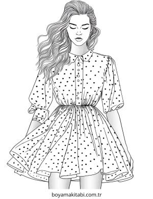 Elbise boyama sayfası – kolay boyama, eğitici aktivite