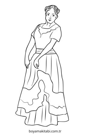 Elbise boyama sayfası – sanatsal çalışma, çocuklar için