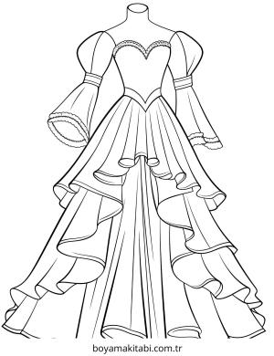 Elbise boyama sayfası – eğlenceli etkinlik, el becerilerini geliştirir