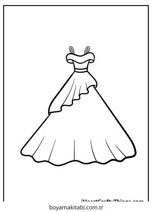 Elbise boyama sayfası – okul öncesi, evde etkinlik