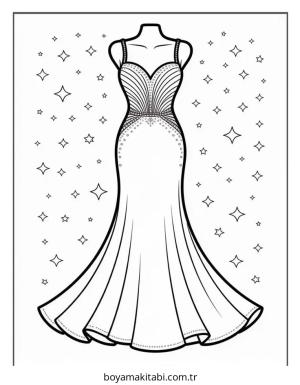 Elbise boyama sayfası – okul öncesi, evde etkinlik