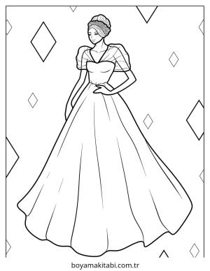 Elbise boyama sayfası – PDF indir, sevimli karakter