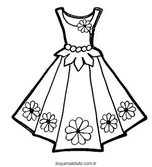 Elbise boyama sayfası – boyama çalışması, yaratıcılığı geliştirir