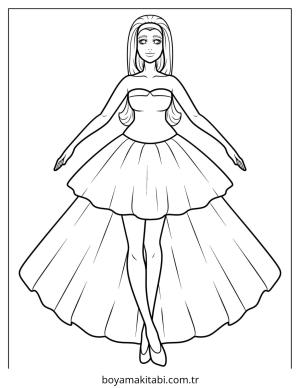 Elbise boyama sayfası – eğitici aktivite, yaratıcılık