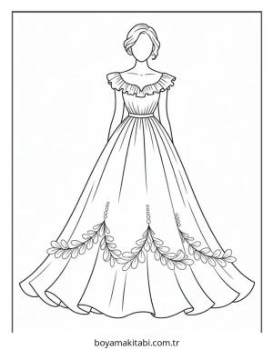 Elbise boyama sayfası – boyama etkinliği, çocuk aktivitesi