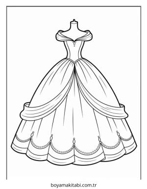 Elbise boyama sayfası – yaratıcılık, eğlenceli etkinlik