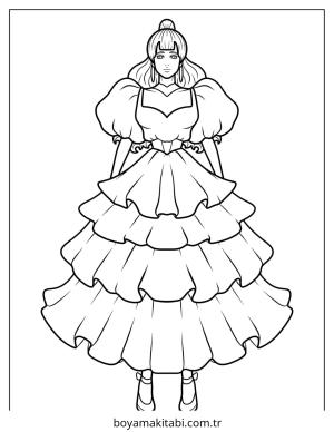 Elbise boyama sayfası – keyifli zaman, renkli çizimler