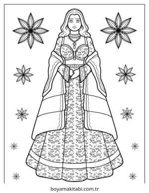 Elbise boyama sayfası – basit çizim, kolay boyama