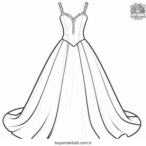 Elbise boyama sayfası – el becerilerini geliştirir, boyama çalışması