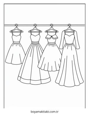 Elbise boyama sayfası – çocuklar için, çizgi film temalı