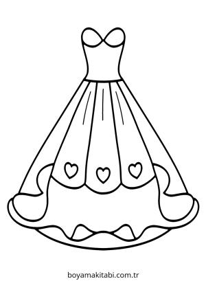 Elbise boyama sayfası – çocuk aktivitesi, PDF indir