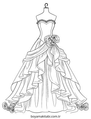 Elbise boyama sayfası – çocuk aktivitesi, PDF indir