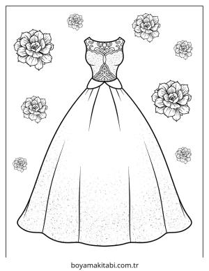 Elbise boyama sayfası – boyama etkinliği, çocuk aktivitesi