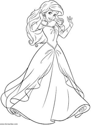 Elbise boyama sayfası,  coloring page, Ariel Elbise, 