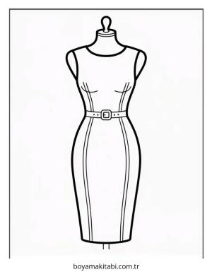 Elbise boyama sayfası – kolay boyama, eğitici aktivite