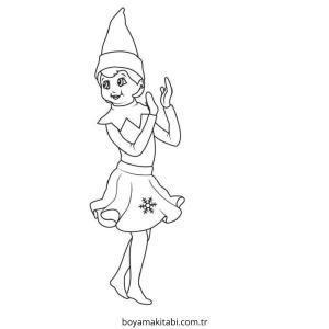 Elf boyama sayfası – çocuklar için, çizgi film temalı