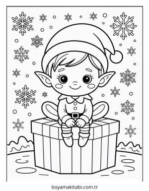Elf boyama sayfası – boyama etkinliği, çocuk aktivitesi