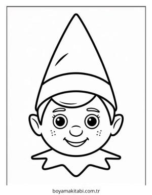Elf boyama sayfası – çocuklar için, çizgi film temalı
