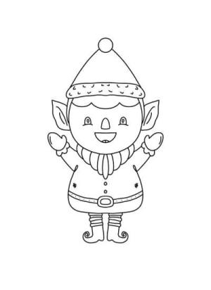 Elf boyama sayfası,  coloring page, Mutlu Elf, 