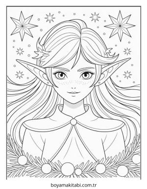Elf boyama sayfası – boyama çalışması, yaratıcılığı geliştirir