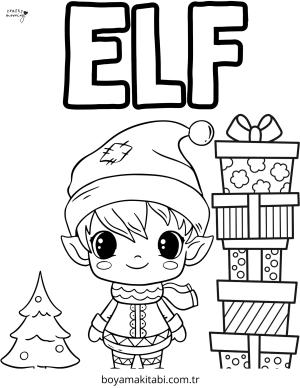 Elf boyama sayfası – yaratıcılık, eğlenceli etkinlik