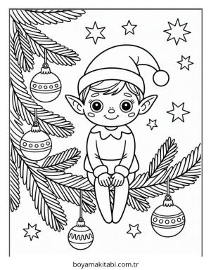 Elf boyama sayfası – boyama etkinliği, çocuk aktivitesi