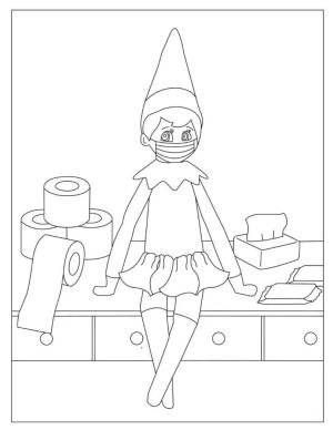 Elf boyama sayfası,  coloring page, Elf giyen Maske, 