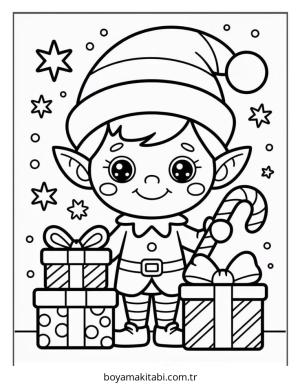 Elf boyama sayfası – yaratıcılık, eğlenceli etkinlik