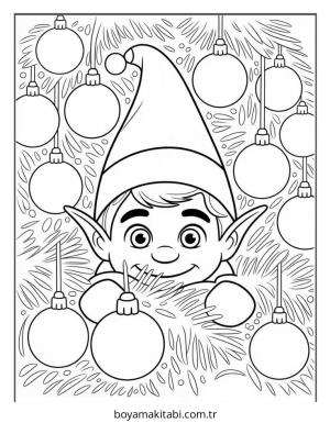 Elf boyama sayfası – sanatsal çalışma, çocuklar için