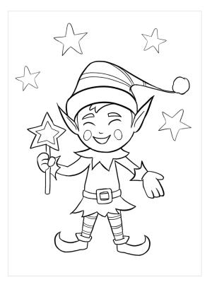 Elf boyama sayfası,  coloring page, Sihirli Elf Sihirli Değnek tutan, 