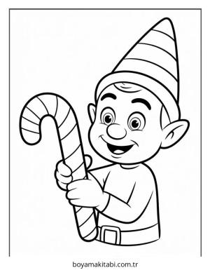 Elf boyama sayfası – kolay boyama, eğitici aktivite