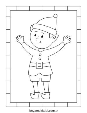 Elf boyama sayfası – boyama etkinliği, çocuk aktivitesi
