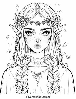 Elf boyama sayfası – el becerilerini geliştirir, boyama çalışması