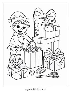 Elf boyama sayfası – eğitici aktivite, yaratıcılık