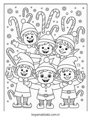 Elf boyama sayfası – kolay boyama, eğitici aktivite