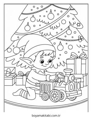 Elf boyama sayfası – eğlenceli etkinlik, el becerilerini geliştirir